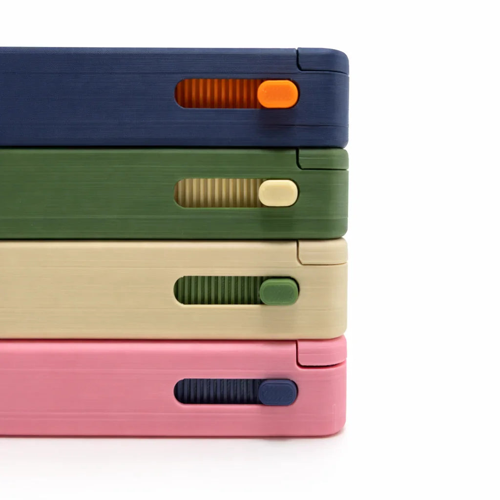 Modern pill cases and weekly pill organizers — spill-proof slide-lock medication cases by InnoLab Design