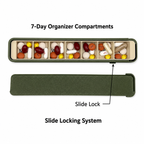Glidra weekly pill organizer — 7-day slide-lock travel case by InnoLab Design