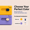 Summer Color Edition Glidra Weekly Pill Organizer summer colors display — yellow and lavender pill cases side by side
