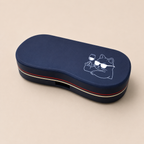 Cute Character Glasses Case — Drunken Cat lid design on hard-shell magnetic eyeglass case