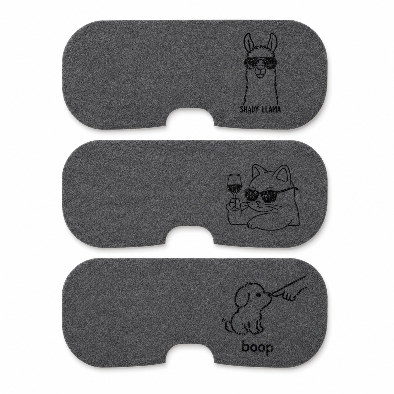 Character glasses case — hard-shell magnetic eyeglass case with felt-lined interior
