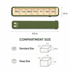 Glidra Weekly Pill Organizer compartment size comparison — standard 0.5 inch vs deep 1 inch depth