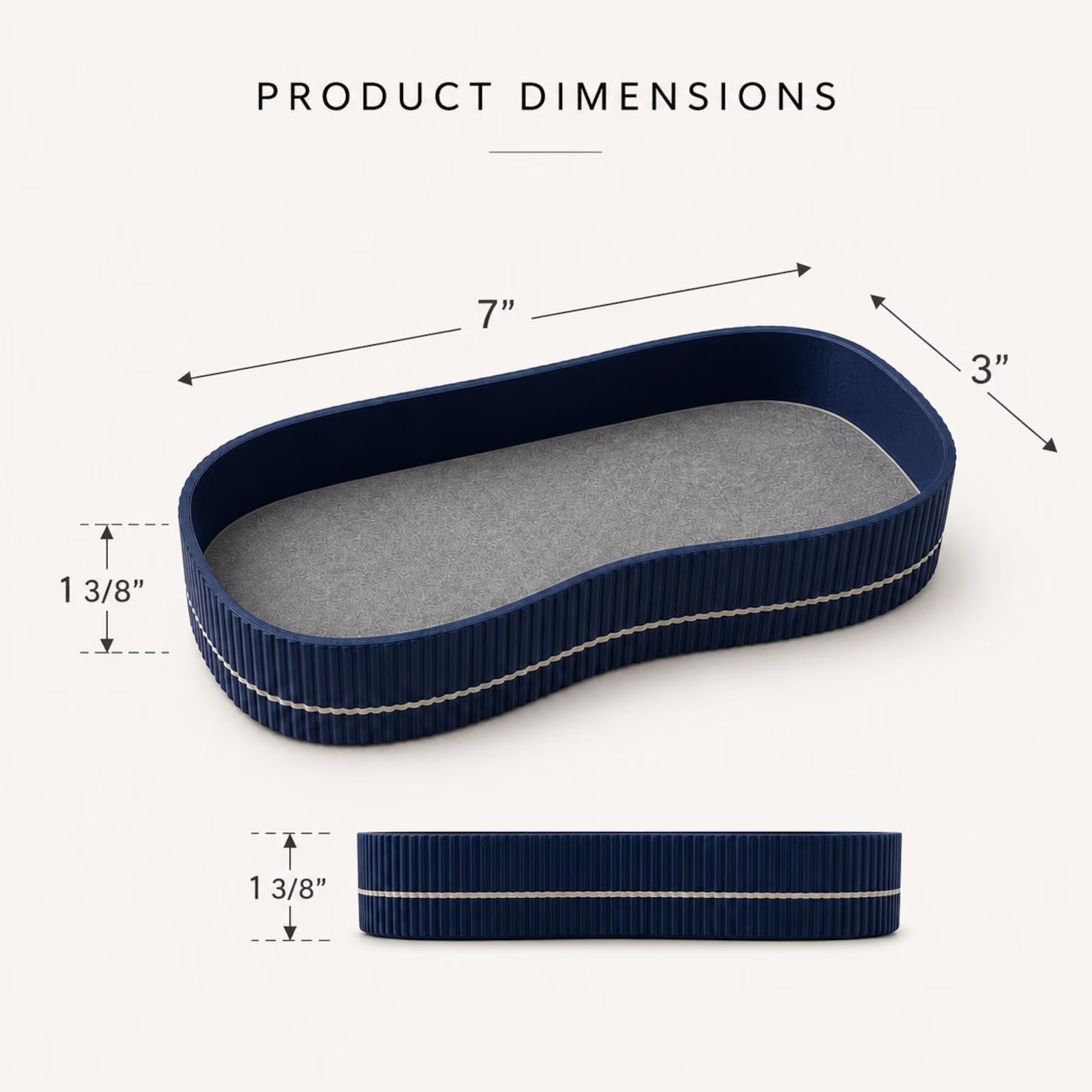 Eco-Friendly Eyeglass Tray | Navy Ribbed Valet