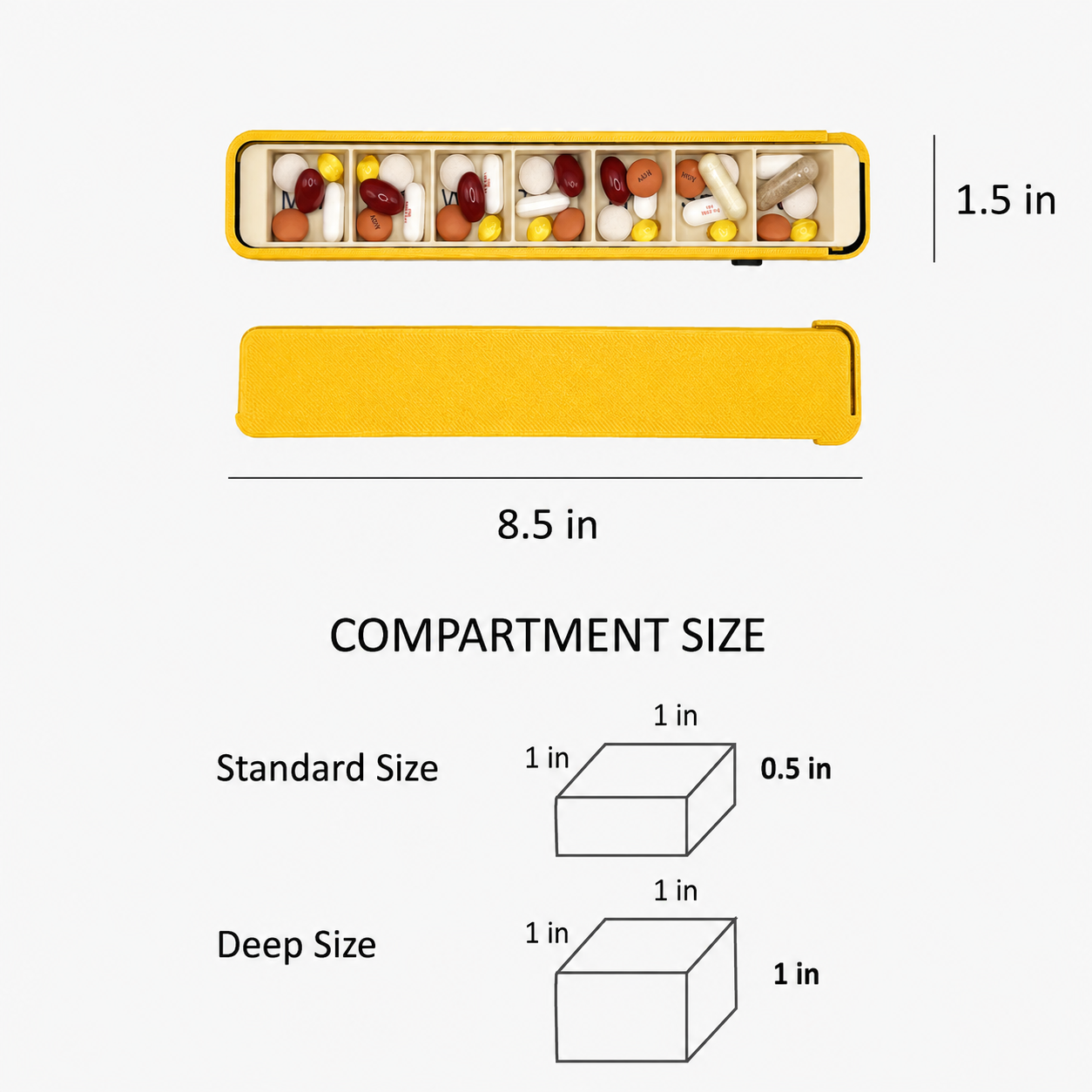Summer Color Edition Glidra Weekly Pill Organizer lifestyle photo — compact travel-safe pill case